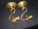 Antique Pair Brass Sconces Chandeliers, Fixtures, Sconces photo 3