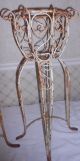 Vintage Shabby Rustic White Wrought Iron Metal Plant Stands Garden photo 2