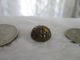 Antique Red Green Blue Yellow Enameled Gilt Brass Dome Button 7/16 