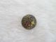 Antique Red Green Blue Yellow Enameled Gilt Brass Dome Button 7/16 