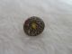 Antique Red Green Blue Yellow Enameled Gilt Brass Dome Button 7/16 