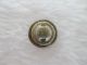 Antique Red Green Blue Yellow Enameled Gilt Brass Dome Button 7/16 