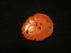 Chinese Orange Striped Agate Carving Bat On Lotus Blossom Detailed Buttons photo 1