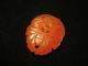 Chinese Orange Striped Agate Carving Bat On Lotus Blossom Detailed Buttons photo 2