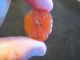 Chinese Orange Striped Agate Carving Bat On Lotus Blossom Detailed Buttons photo 5