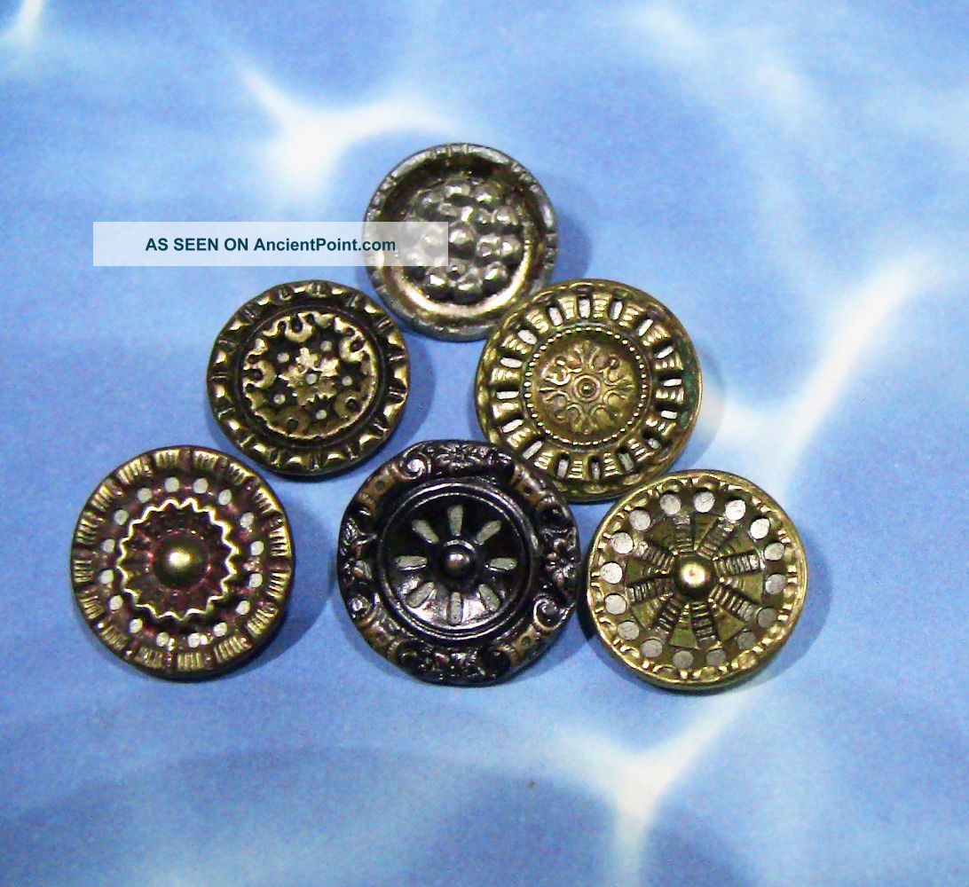 6 Antique Brass & Steel - Lined 1/2 