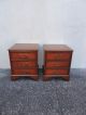 Vintage Mahogany Inlaid Nightstands / End Tables 6414a Post-1950 photo 1