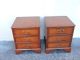 Vintage Mahogany Inlaid Nightstands / End Tables 6414a Post-1950 photo 2