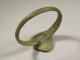 Rare Roman Leaf - Shaped Billon Ring,  Engraved Initials Roman photo 1