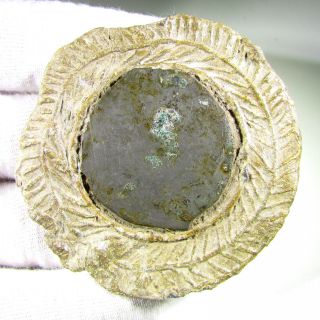 Very Rare Roman Votive Lead Mirror With Bronze Inlay - Artifact - Ii88 photo