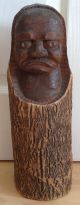 Unusual Large Antique - African Head - Wood Art - Carving Figure Other photo 2