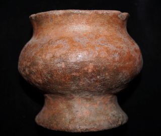 Pre - Columbian Redware Pedestal Jar Cup Found In Ecuador 1500bc - 400ad photo
