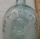 Antique Pittsburgh Glass Bottle Pikes Peak Eagle Aqua Blue Whiskey Flask Bottles photo 2