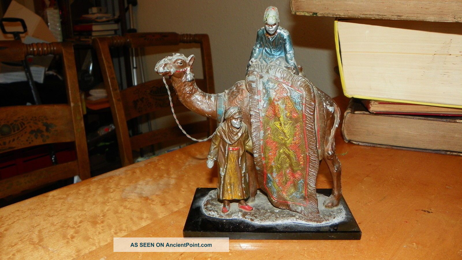 Cold Painted Orientalist Group: Bedouins & Camel - Lighter - Metalware photo
