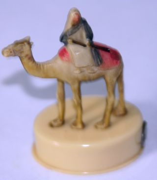 Nomad Riding A Camel On Side; Tape Measure;original Antique C1920 ' S Celluloid photo