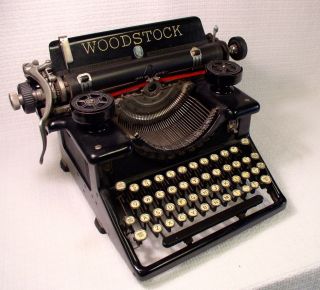 Vtg.  1927 Woodstock No.  5 Cast Iron Typewriter White Keys & Handsome photo