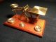 Antique/vintage Brass Guaranteed Accurate Desk Top Postal Scale Made In England Scales photo 2