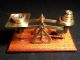 Antique/vintage Brass Guaranteed Accurate Desk Top Postal Scale Made In England Scales photo 5