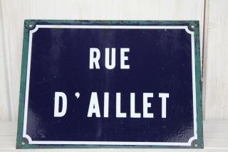 Antique Vintage French Enamel Street Sign photo