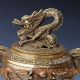 Chinese Brass Hand - Carved Cornucopia & Dragon Lid W Ming Xuande Mark Incense Burners photo 1