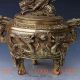 Chinese Brass Hand - Carved Cornucopia & Dragon Lid W Ming Xuande Mark Incense Burners photo 2