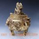 Chinese Brass Hand - Carved Cornucopia & Dragon Lid W Ming Xuande Mark Incense Burners photo 7