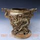Chinese Brass Hand - Carved Cornucopia & Dragon Lid W Ming Xuande Mark Incense Burners photo 8