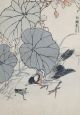 Bird & Cricket : 1880s Japanese Woodblock Bird Birds Print By Bairei Prints photo 1