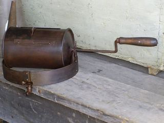 Metal Coffee Bean Nuts Roaster Stove Top Fitted Base Antique photo