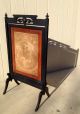 Fine Antique 19th C Victorian Ebonized Fire Place / Fire Screen W Tapestry Victorian photo 3