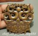 Chinese Collect Jade Bi Dynasty 2 Dragon Unicorn Statue Amulet Pendant Amulets photo 2