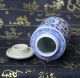 Old China Porcelain Blue And White Porcelain Vase Covered Jar 355 Vases photo 2