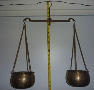 Vtg Brass ' Fener Type ' Hanging Balance Scale - Estate - photo