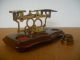 Vintage Scale With 3 Brass Weights Scales photo 1
