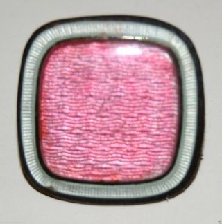 Pink With White Border Enamel Guilloche Pattern Button Possibly Marked Sterling photo
