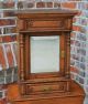 Antique English Oak Large Mirrored Hanging Medicine Wall Cabinet 1900-1950 photo 6
