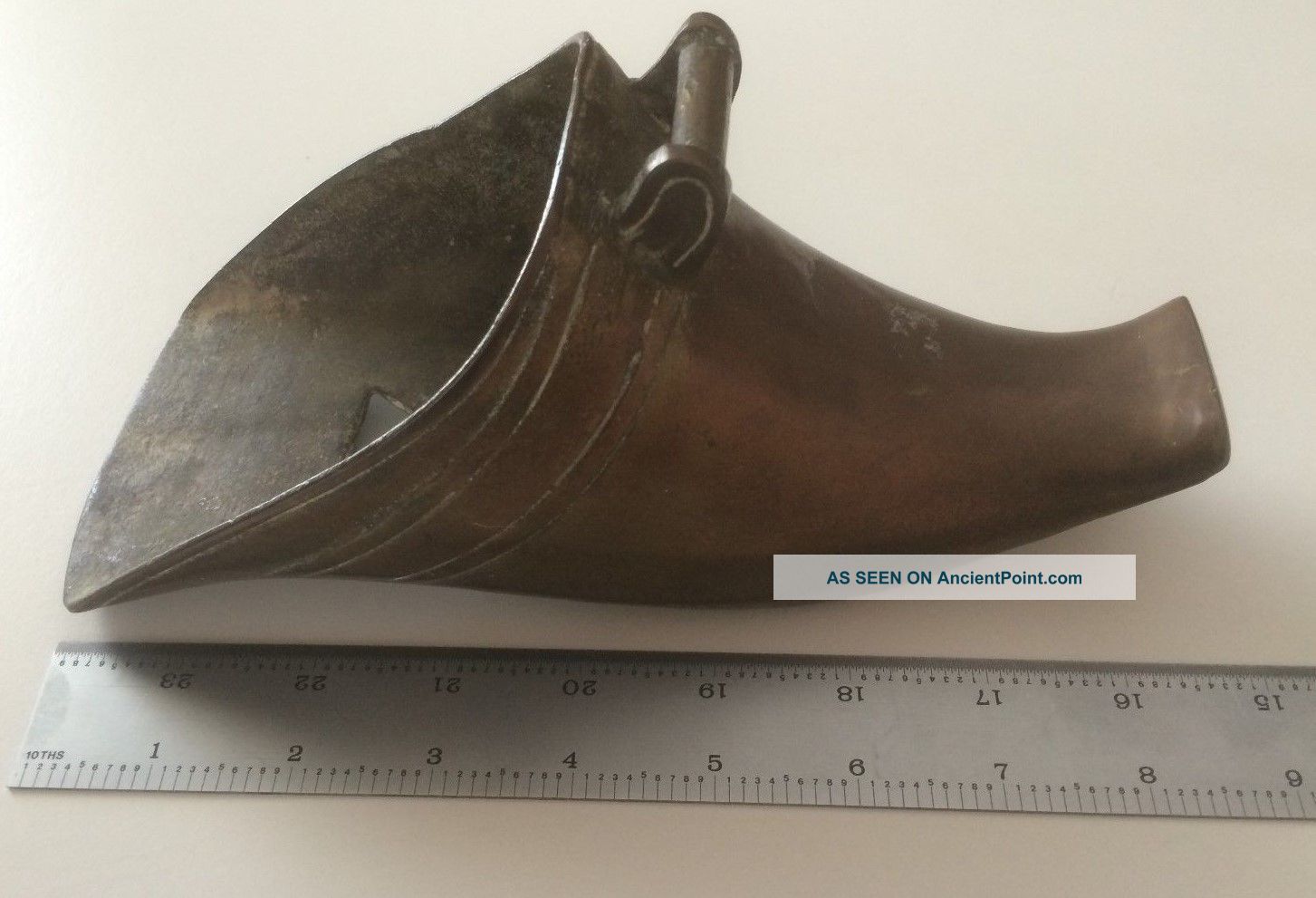 Antique Spanish Conquistador Stirrup 9 Inches Coppery Patina Metalware photo