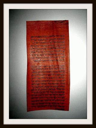Hebrew Manuscript,  Deer Skin (red - Deer),  Old Hebrew Family - Tree,  Around 1350 photo