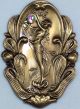Large Stamped Brass Art Nouveau Woman 