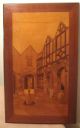 Pair Handmade Inlaid Wood Veneer Marquetry Wall Art City Landscape Other photo 7