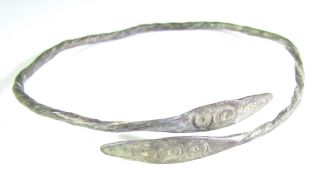 Authentic Viking Silver Twisted Bracelet - Dragon Heads - Ad 900 - W40 photo