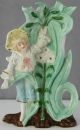 Estate - Small Antique Hand Painted Figural Vase Probably German Boy With Flower Figurines photo 4