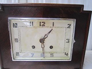 Wow Great Old 1930 ' S Art Deco Wooden Clock - Chiming - - Antique photo