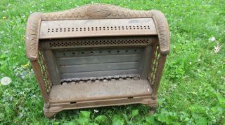 Antique 1920 Welsbach Ornate Victorian Cast Iron Gas Stove Heater Fireplace Deco photo