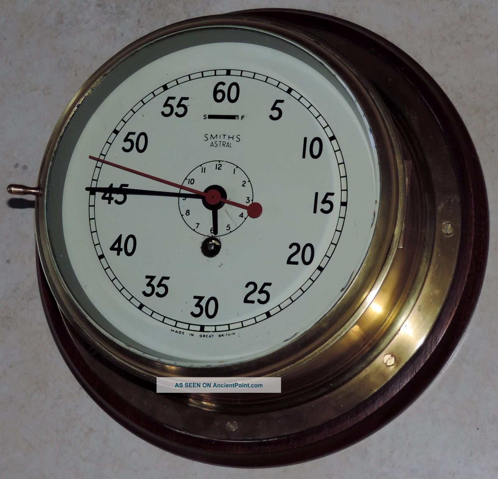 Large Smiths Astral Brass Mariner Ship ' S Clock Nautical Great Britain Clocks photo