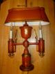 French Style Bouillotte Table Lamp Gold And Rust Pattern Lamps photo 8