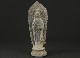 Tibetan Collectable Old Bronze Hand Carved Buddhism Kwan - Yin Ornament Statue photo