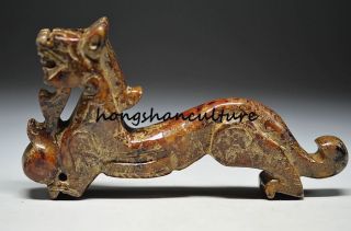 Fantastic Chinese Fine Old Jade Hand Carved Statues - - Dragons D16 photo