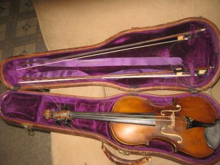 Antique Antonius Stradivarius 4/4 Violin Faciebat Anno 1719 Case With 2 Bows photo