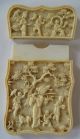Antique Chinese Deeply Carved Cow Bone Card Case 1850 Other photo 1